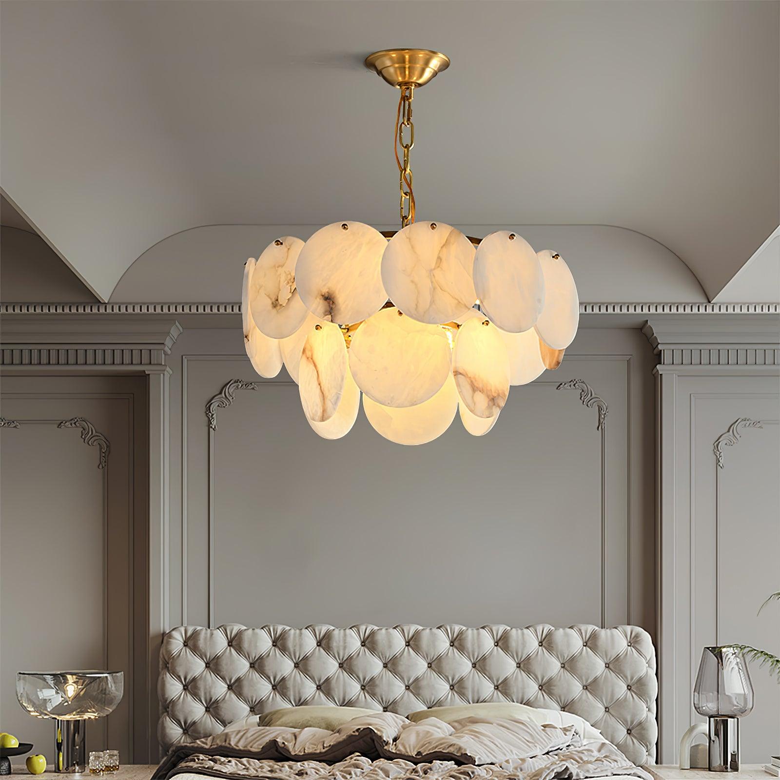 Alabaster Shell Brass Chandelier – Vakkerlight