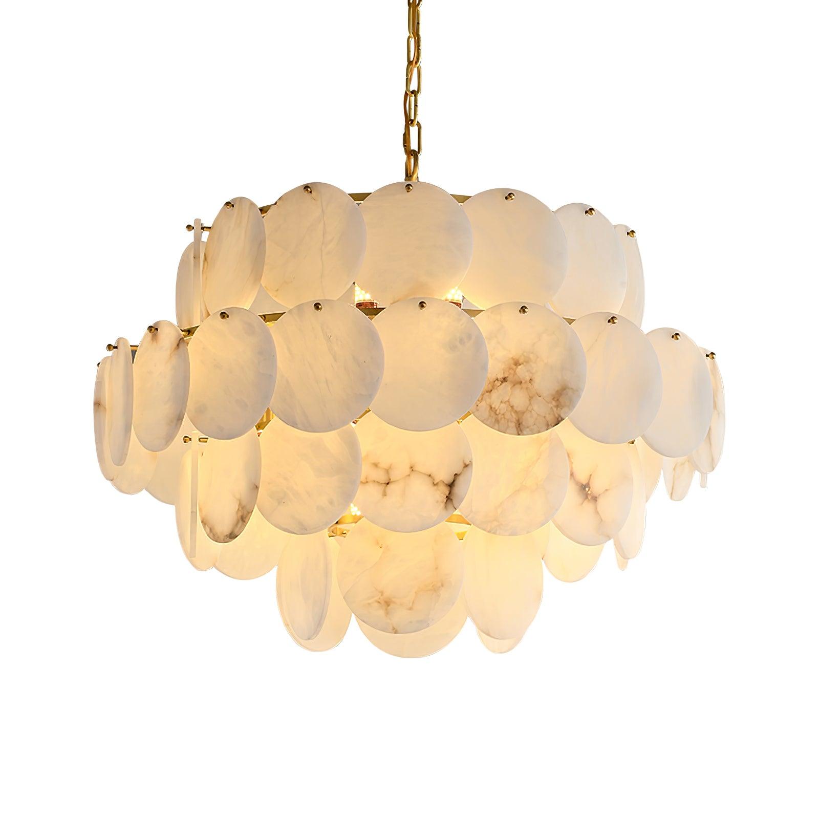 Alabaster Shell Brass Chandelier – Vakkerlight