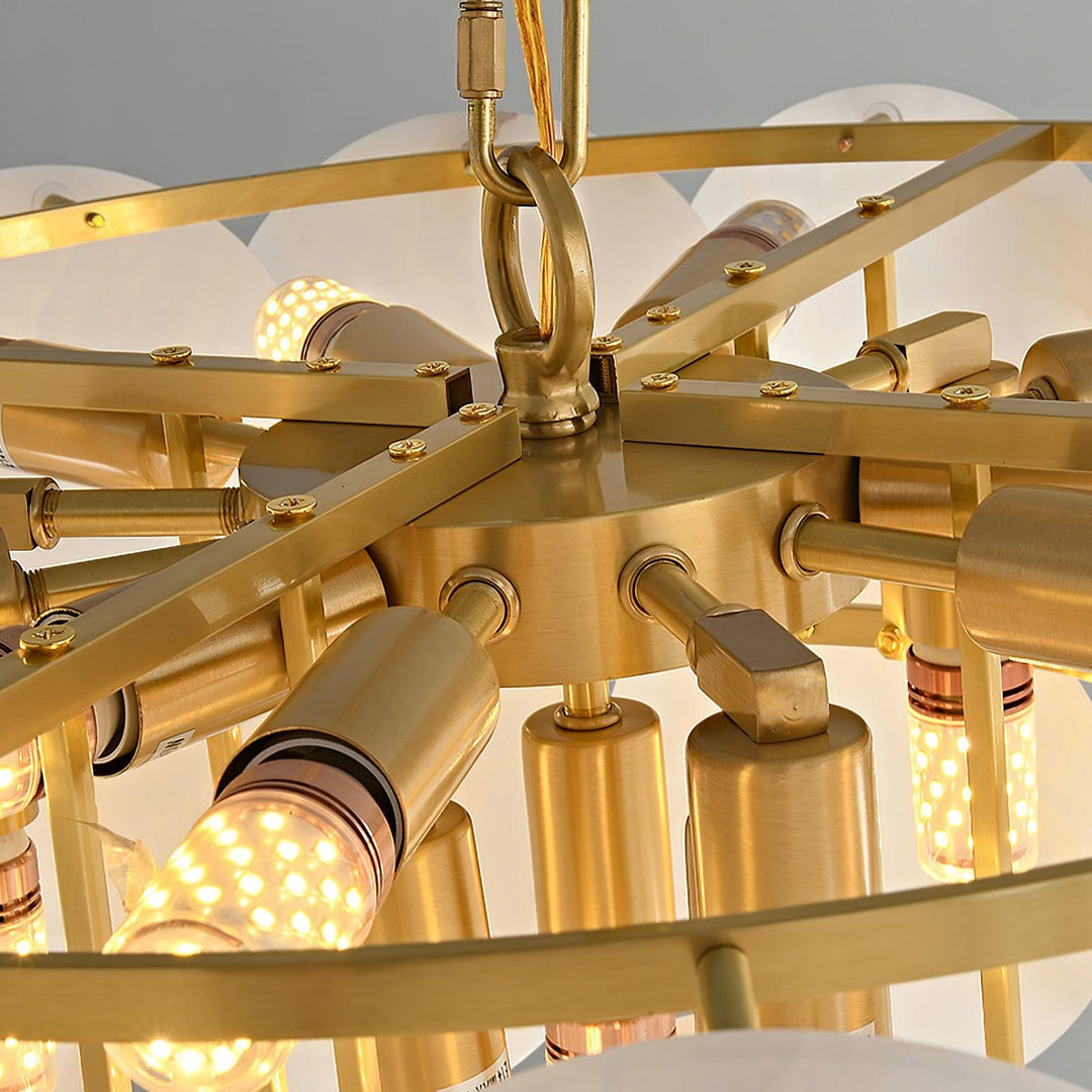 Alabaster Shell Brass Chandelier - Vakkerlight