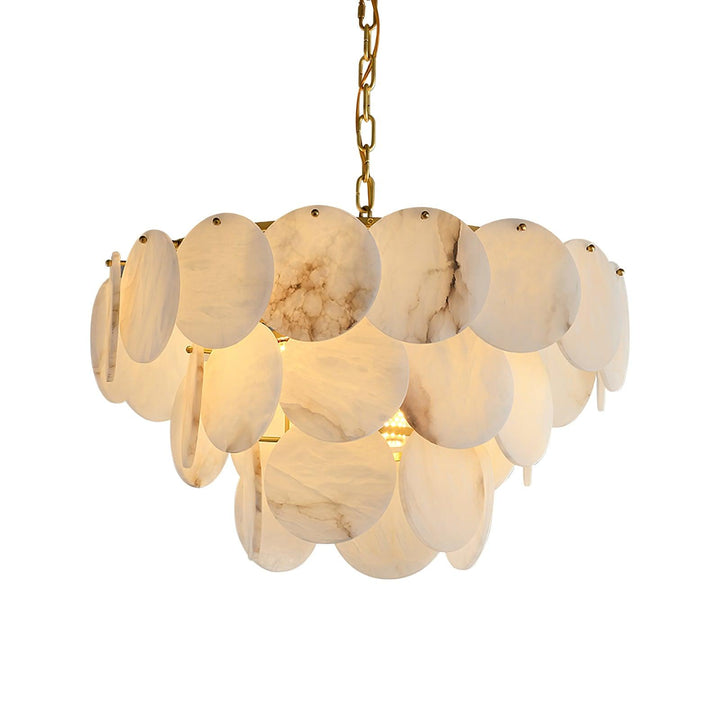 Alabaster Shell Brass Chandelier - Vakkerlight