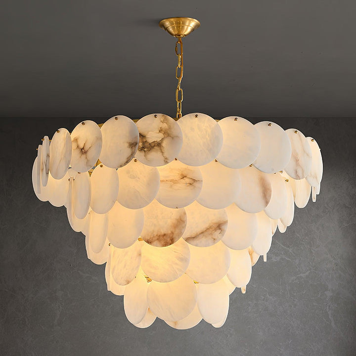 Alabaster Shell Brass Chandelier - Vakkerlight