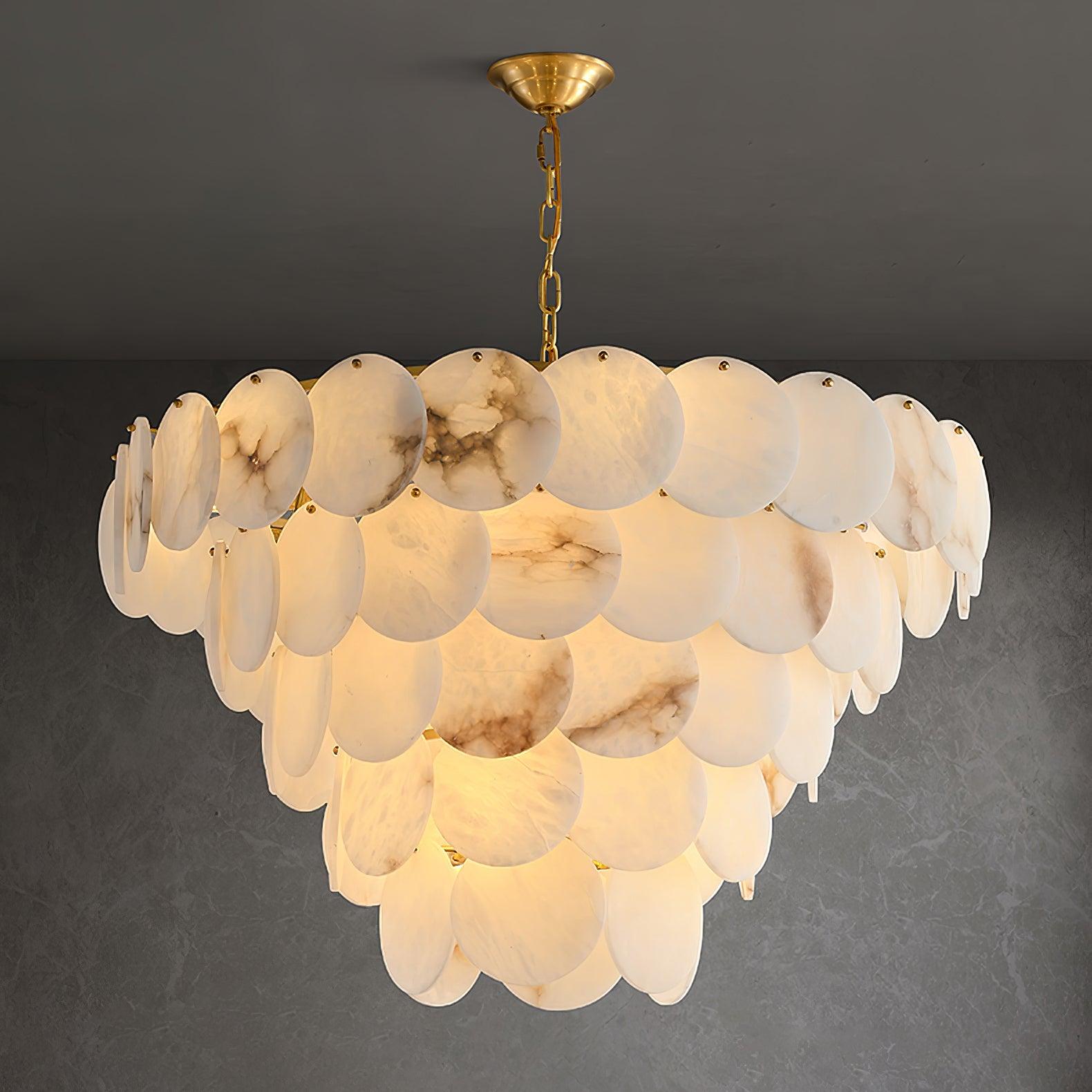 Alabaster Shell Brass Chandelier – Vakkerlight