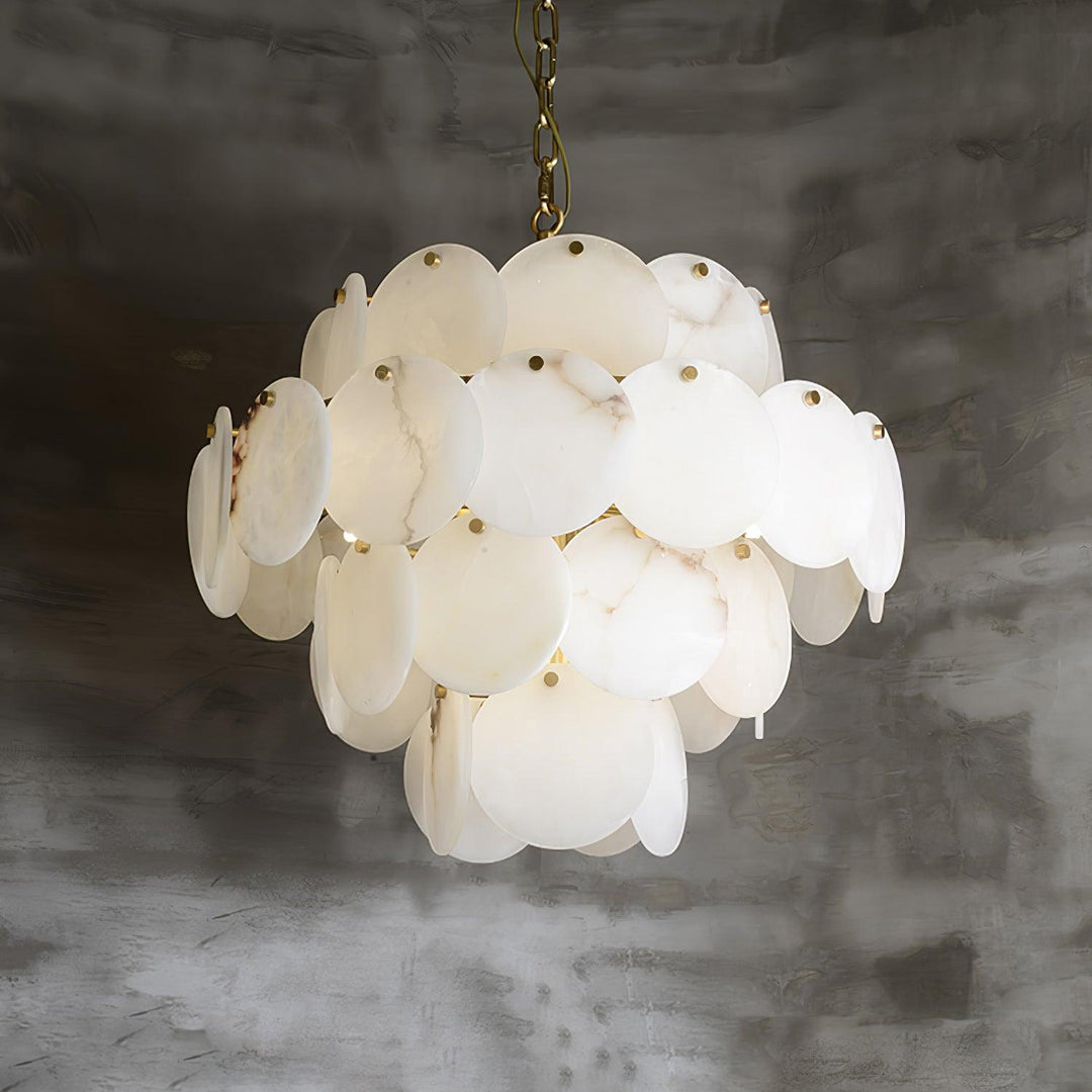 Alabaster Shell Brass Chandelier - Vakkerlight