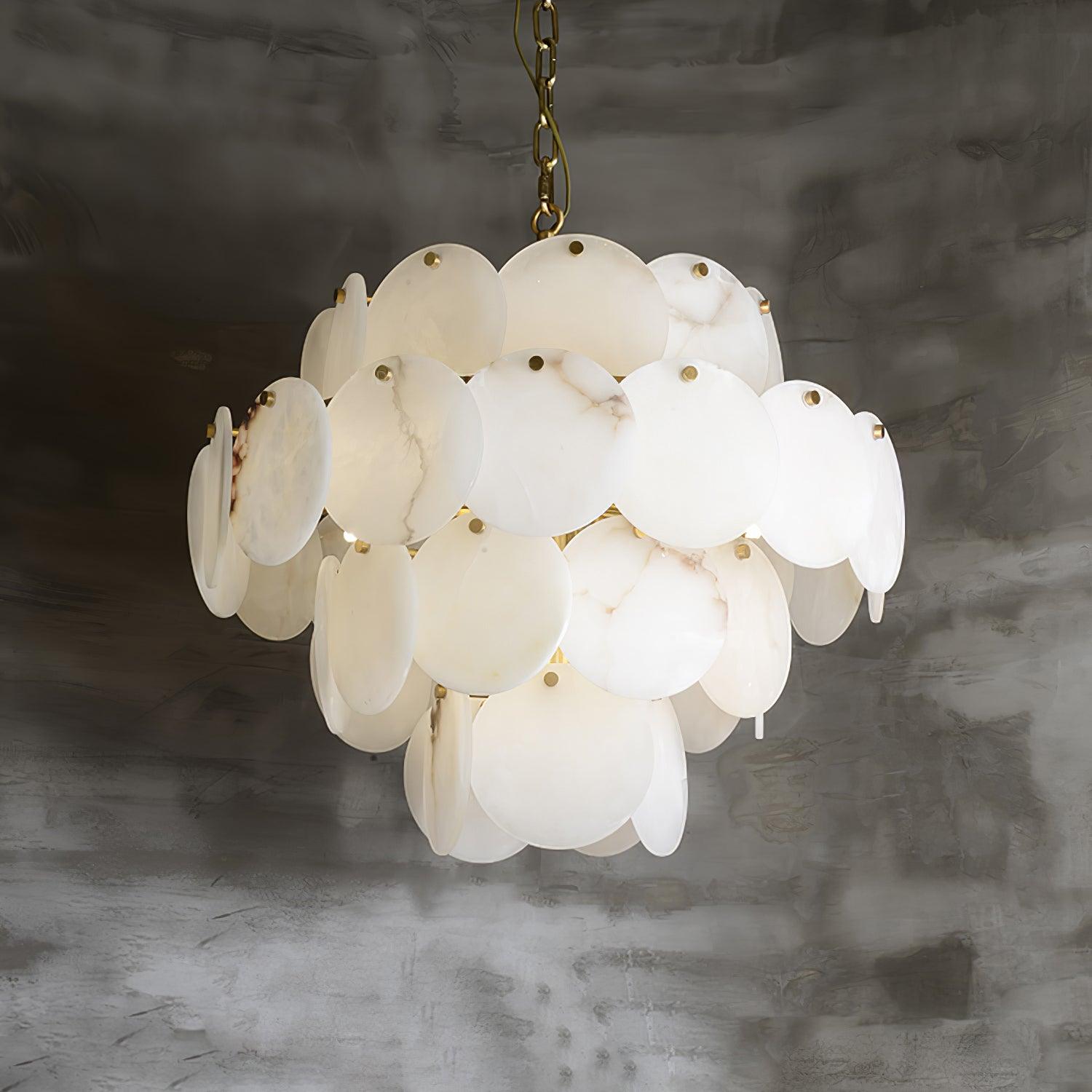 Alabaster Shell Brass Chandelier – Vakkerlight