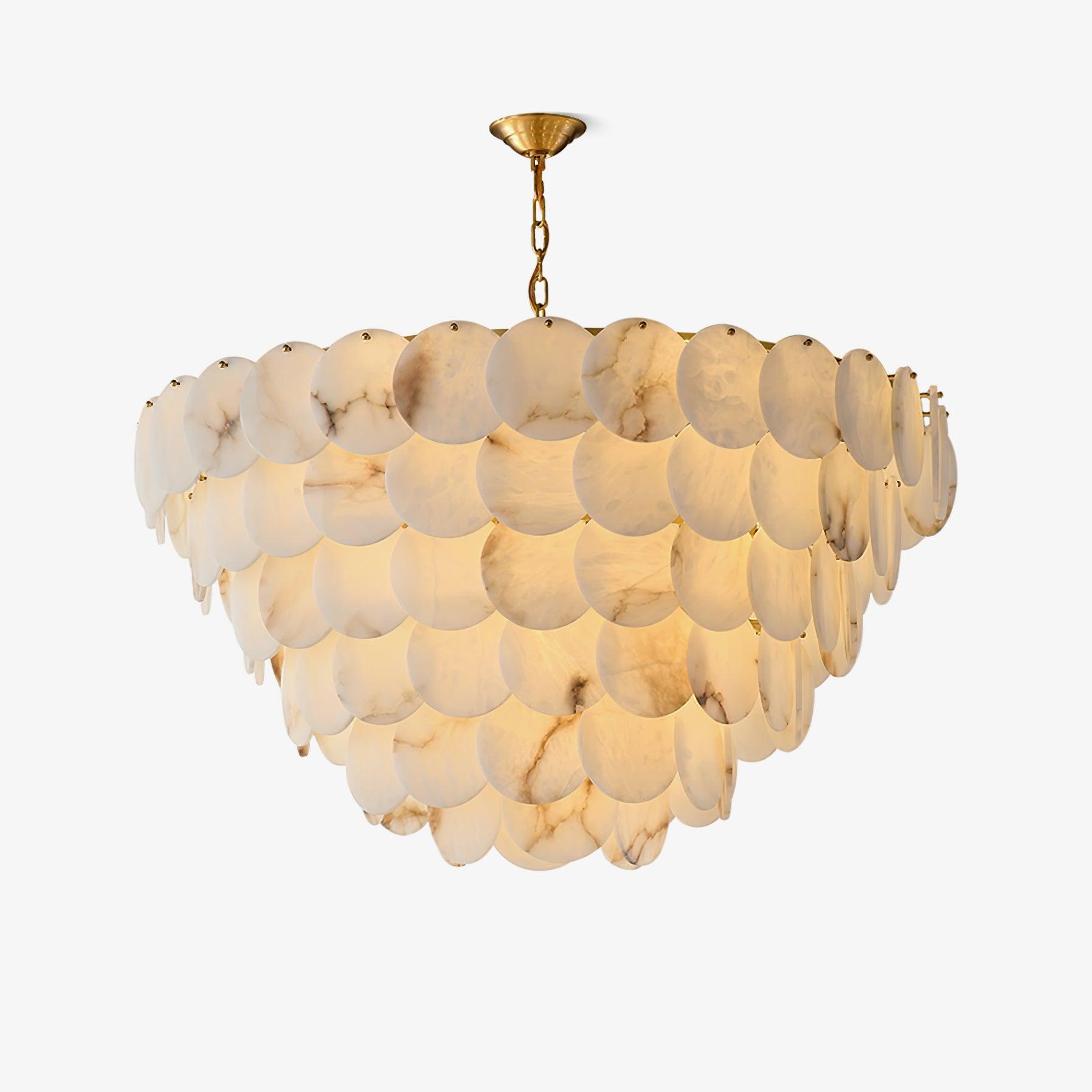 Alabaster Shell Brass Chandelier – Vakkerlight