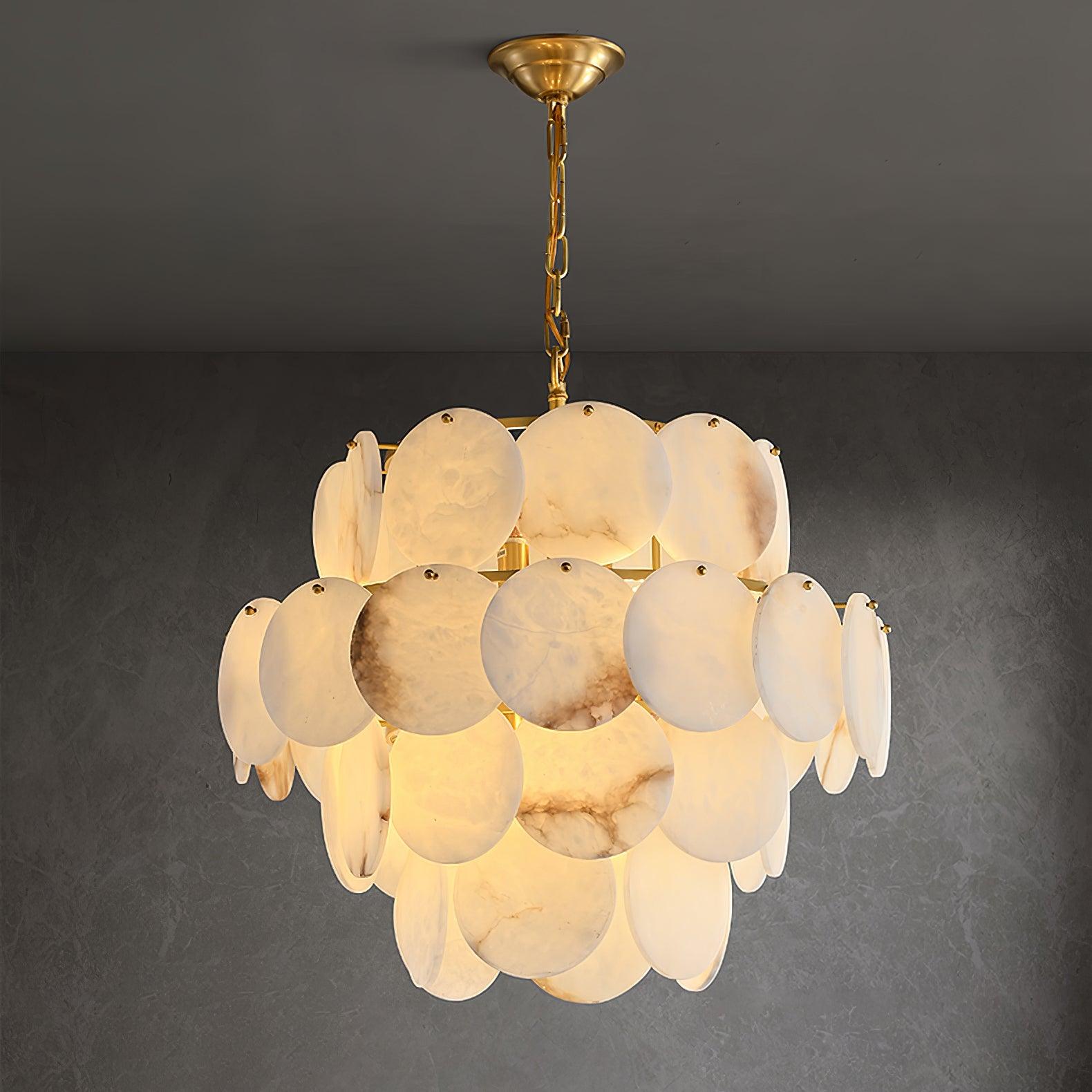 Alabaster Shell Brass Chandelier – Vakkerlight