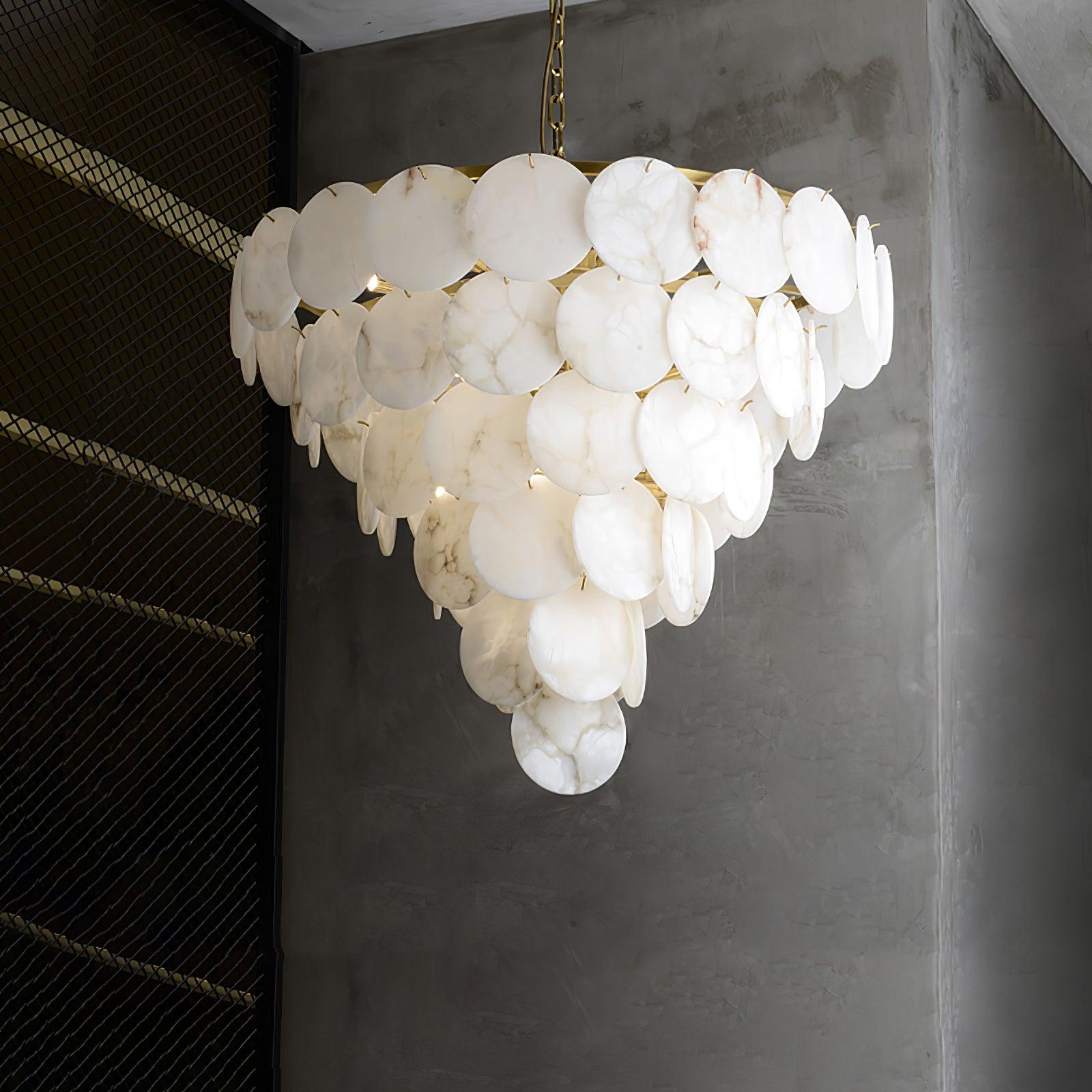 Alabaster Shell Brass Chandelier – Vakkerlight