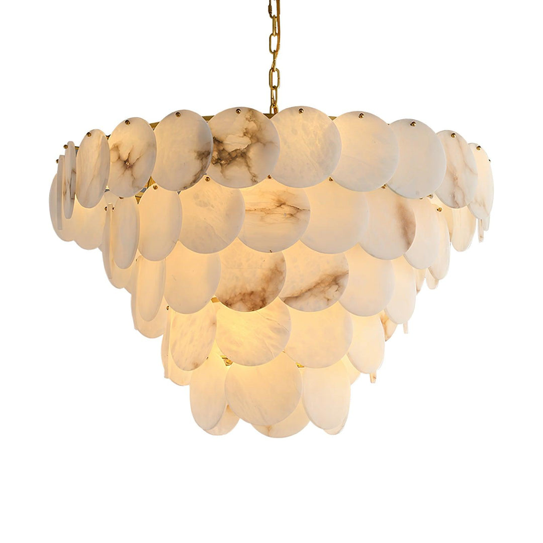 Alabaster Shell Brass Chandelier - Vakkerlight