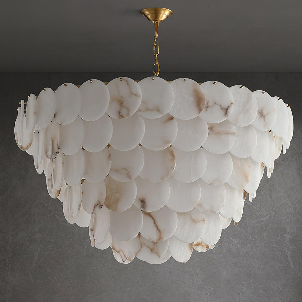 Alabaster Shell Brass Chandelier – Vakkerlight