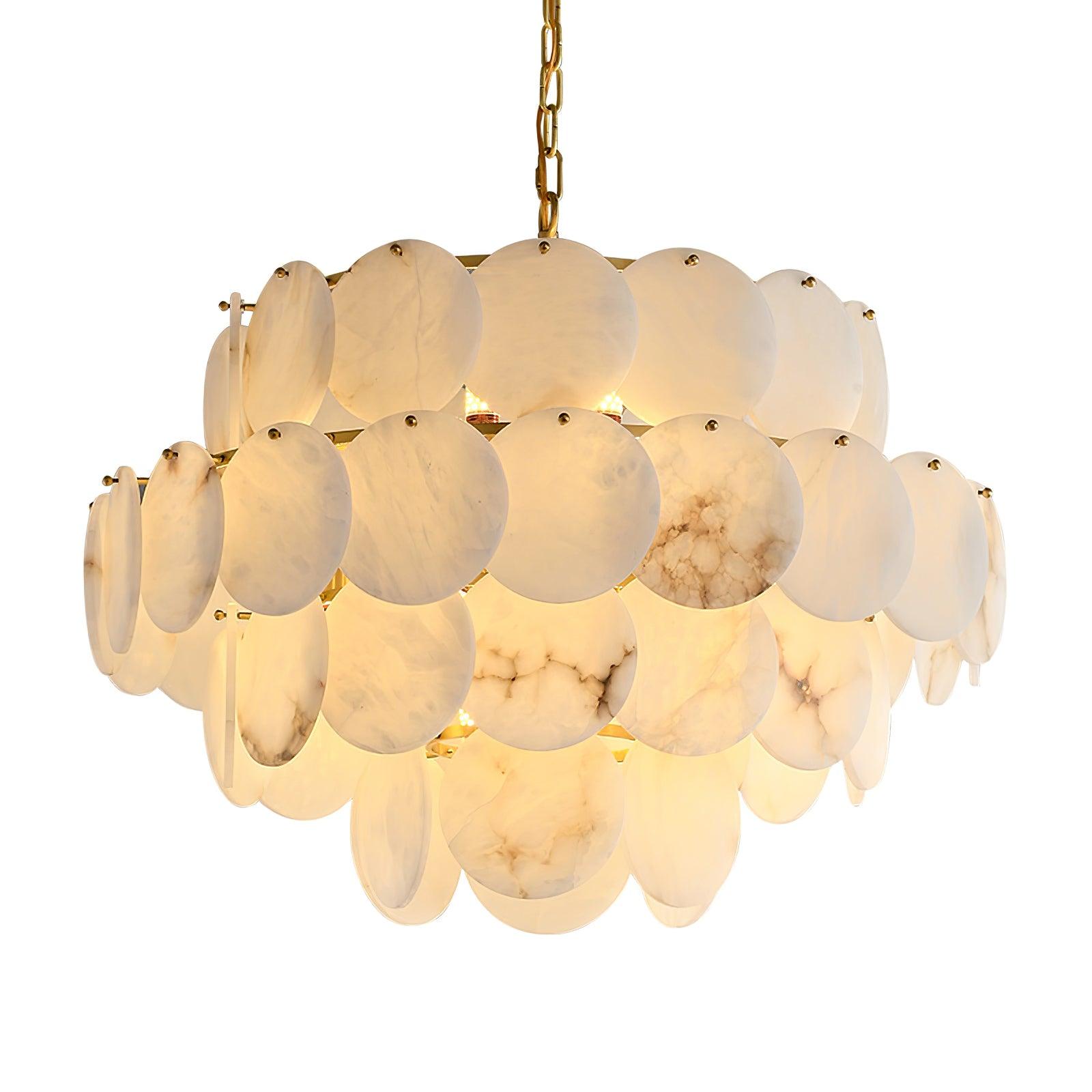 Alabaster Shell Brass Chandelier – Vakkerlight