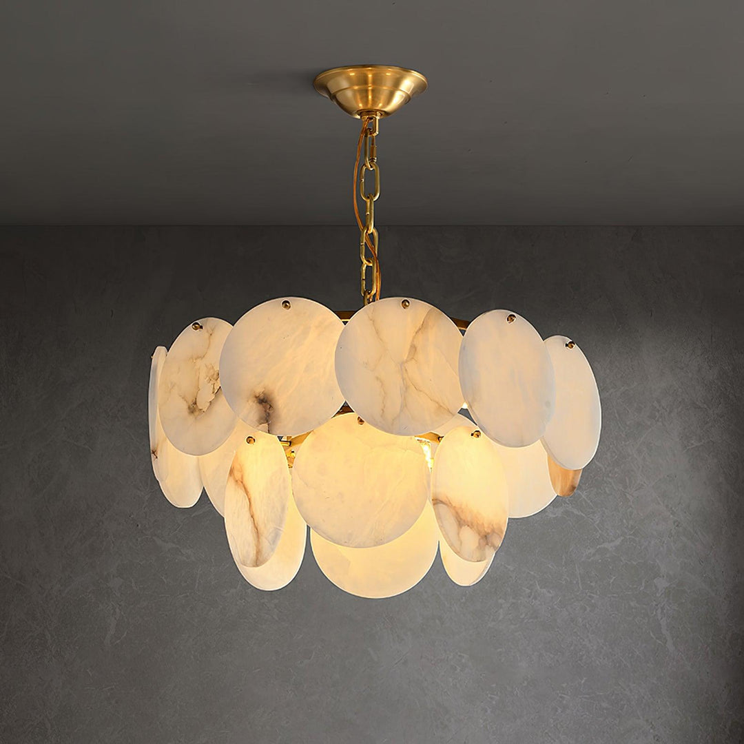 Alabaster Shell Brass Chandelier - Vakkerlight