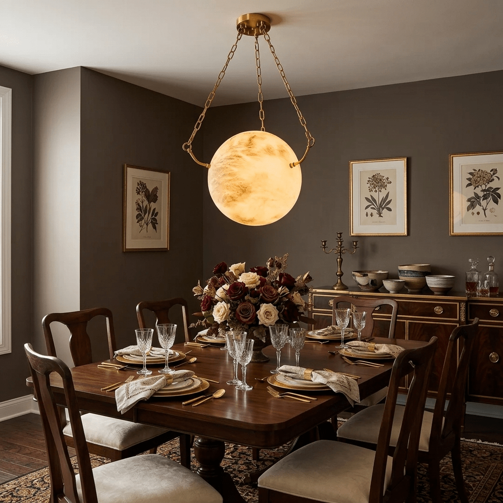 Alabaster Sphere Pendant Lamp - Vakkerlight