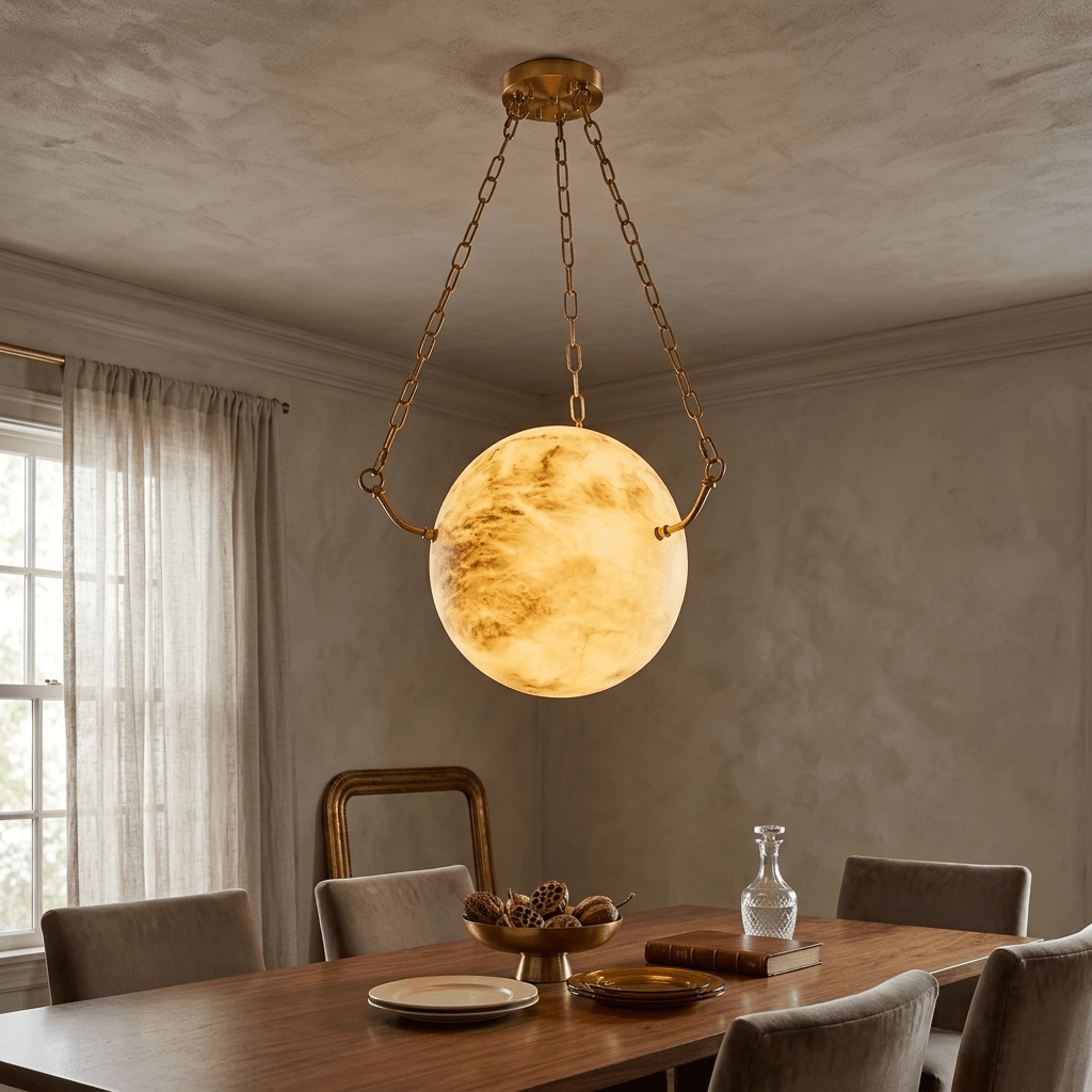 Alabaster Sphere Pendant Lamp - Vakkerlight