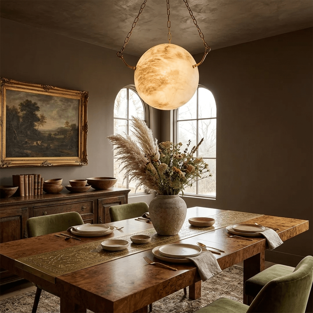 Alabaster Sphere Pendant Lamp - Vakkerlight