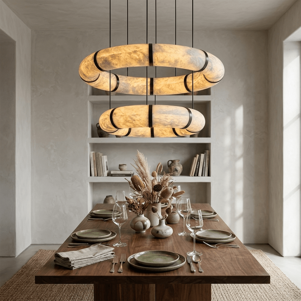 Alabaster Torus Ring Chandelier - Vakkerlight
