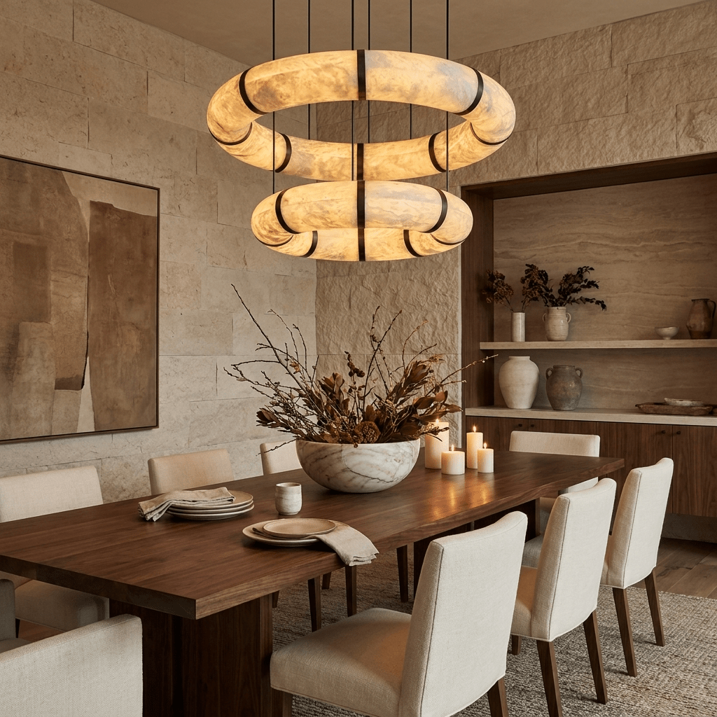 Alabaster Torus Ring Chandelier - Vakkerlight