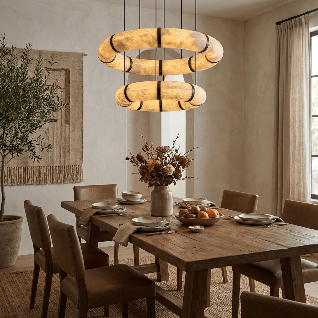 Alabaster Torus Ring Chandelier - Vakkerlight