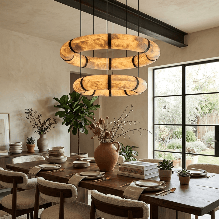 Alabaster Torus Ring Chandelier - Vakkerlight
