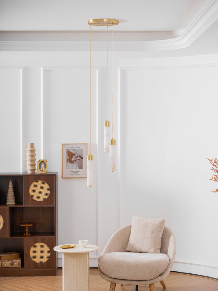 Alabaster Tube Brass Pendant Lamp – detail 4