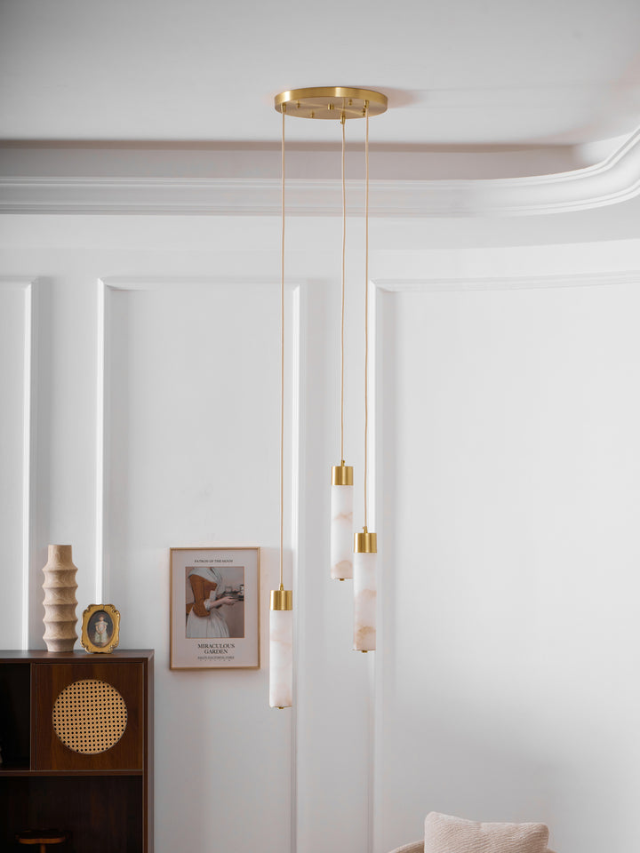 Alabaster Tube Brass Pendant Lamp – detail 5