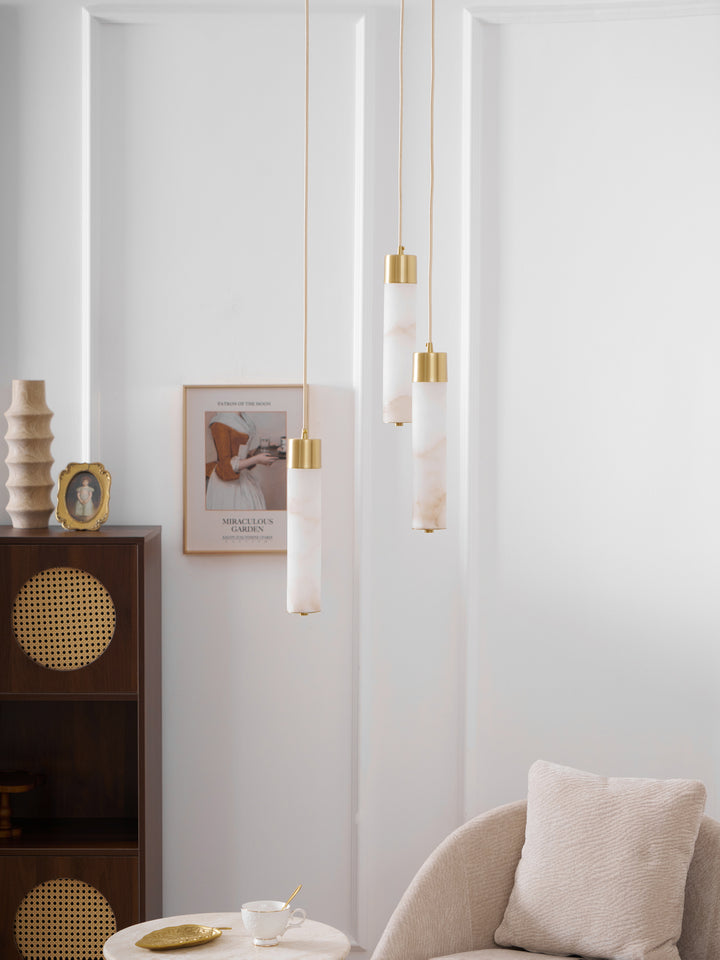 Alabaster Tube Brass Pendant Lamp – detail 7