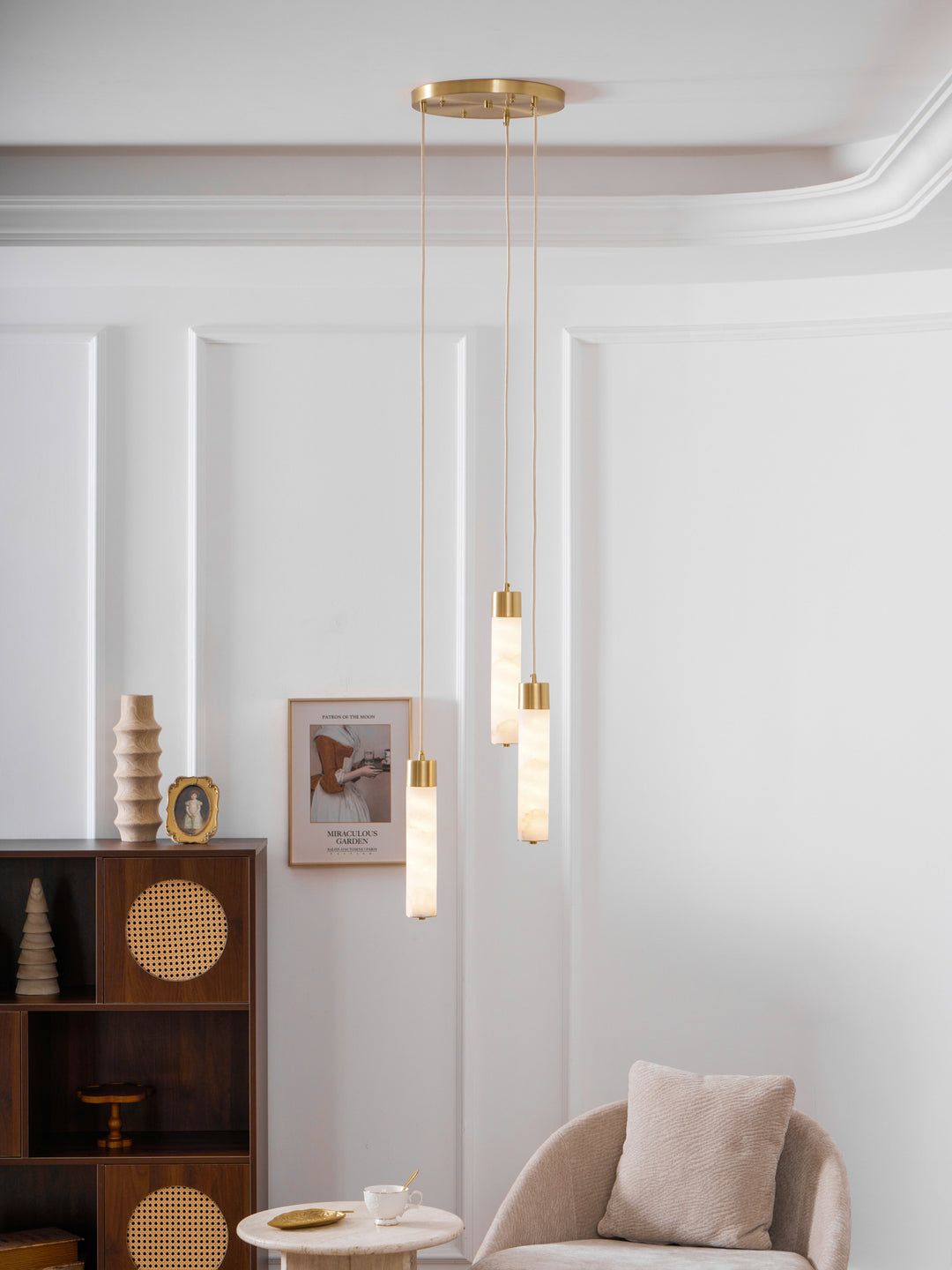 Alabaster Tube Brass Pendant Lamp – detail 16
