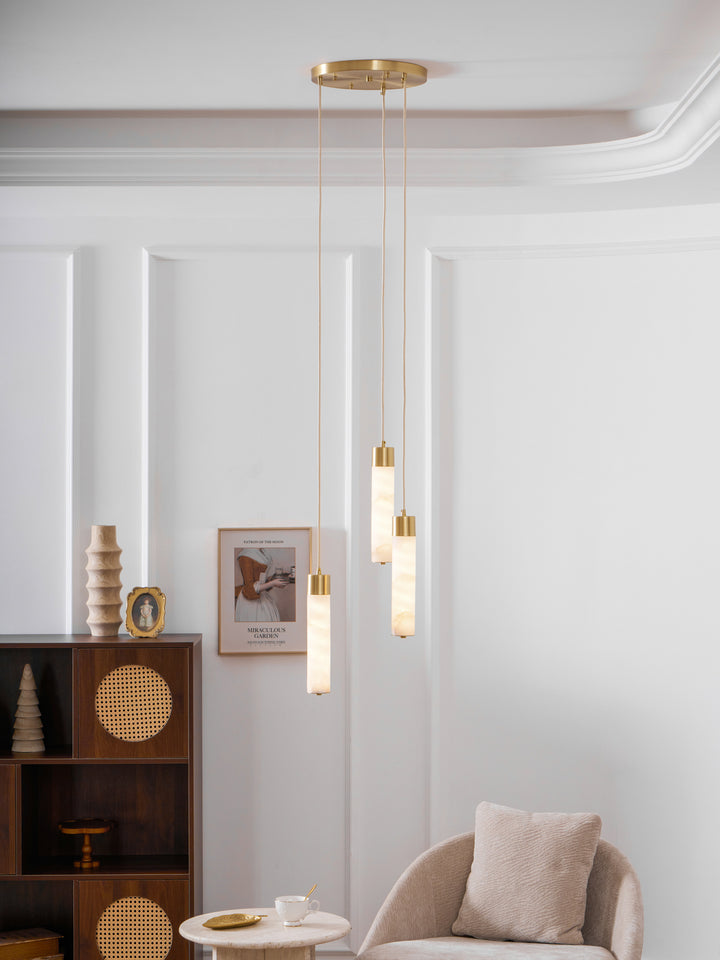Alabaster Tube Brass Pendant Lamp – detail 16