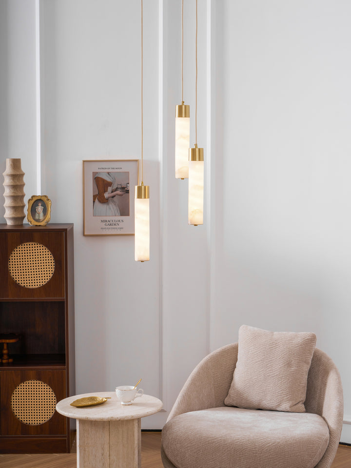 Alabaster Tube Brass Pendant Lamp – detail 17