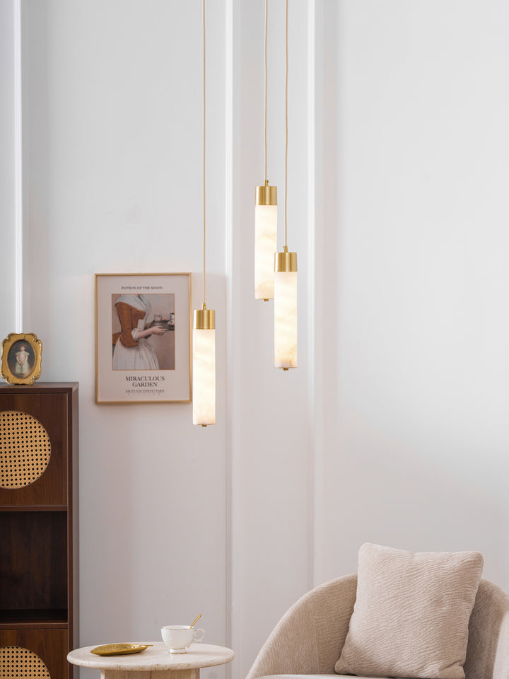 Alabaster Tube Brass Pendant Lamp – detail 19