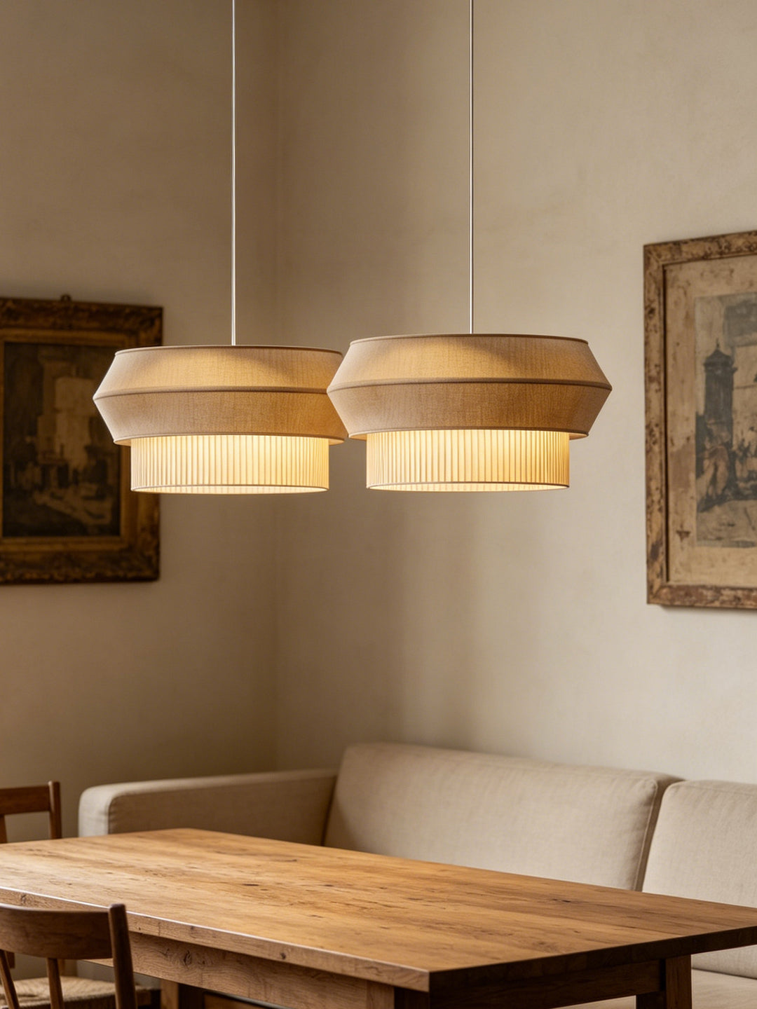 Alder Fluted Fabric Pendant Lamp