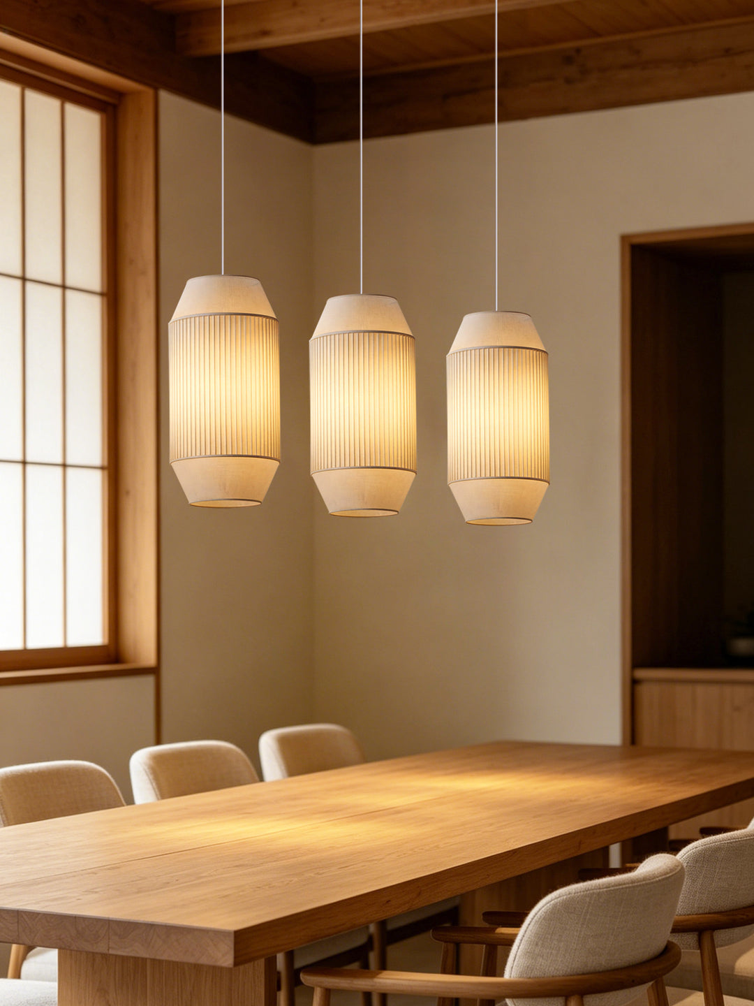 Alder Fluted Fabric Pendant Lamp