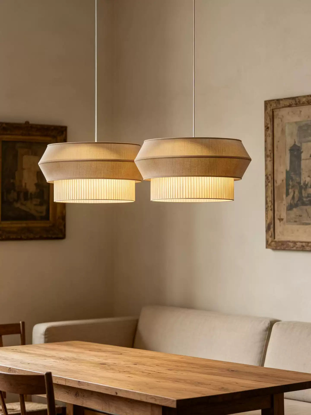 Alder Fluted Fabric Pendant Lamp