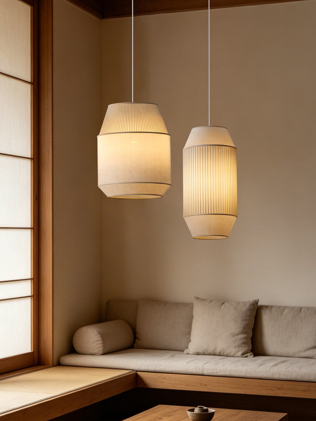 Alder Fluted Fabric Pendant Lamp