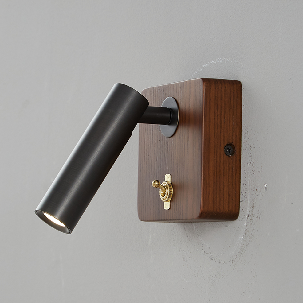 Alder Wood LED Reading Wall Sconce
