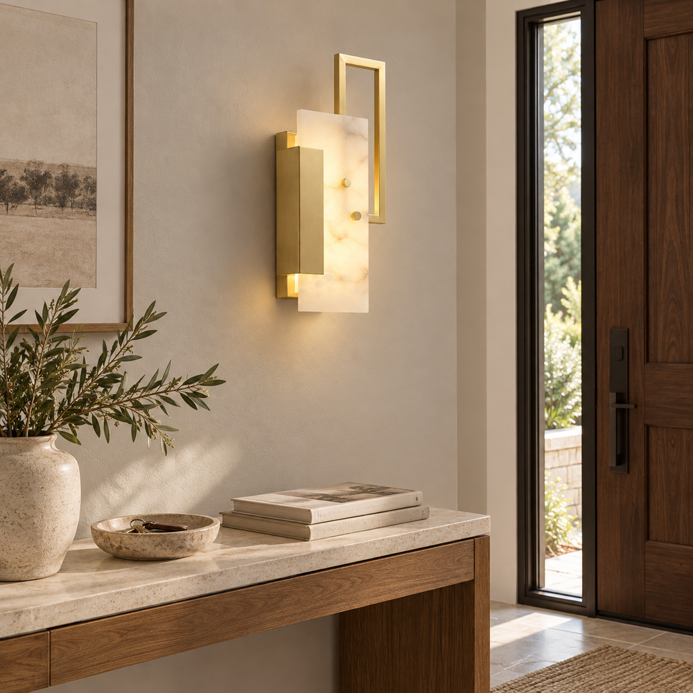 Althea Alabaster Wall Sconce – detail 2