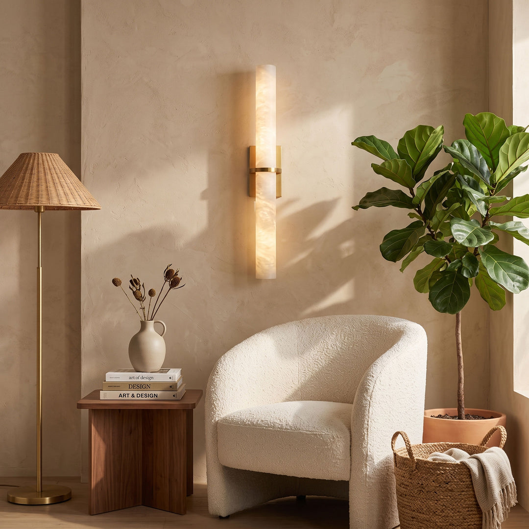 Aluna Alabaster Bar Wall Light - Vakkerlight