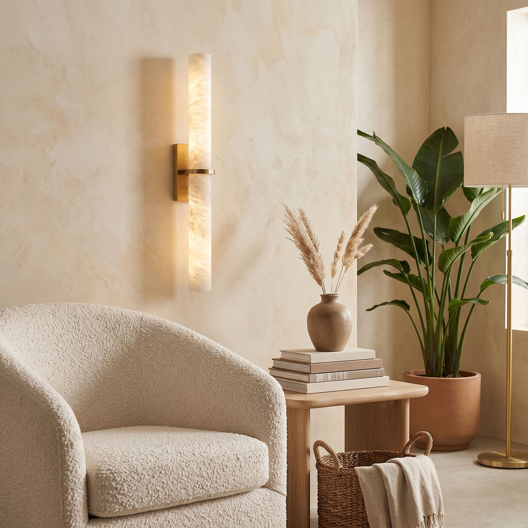 Aluna Alabaster Bar Wall Light - Vakkerlight