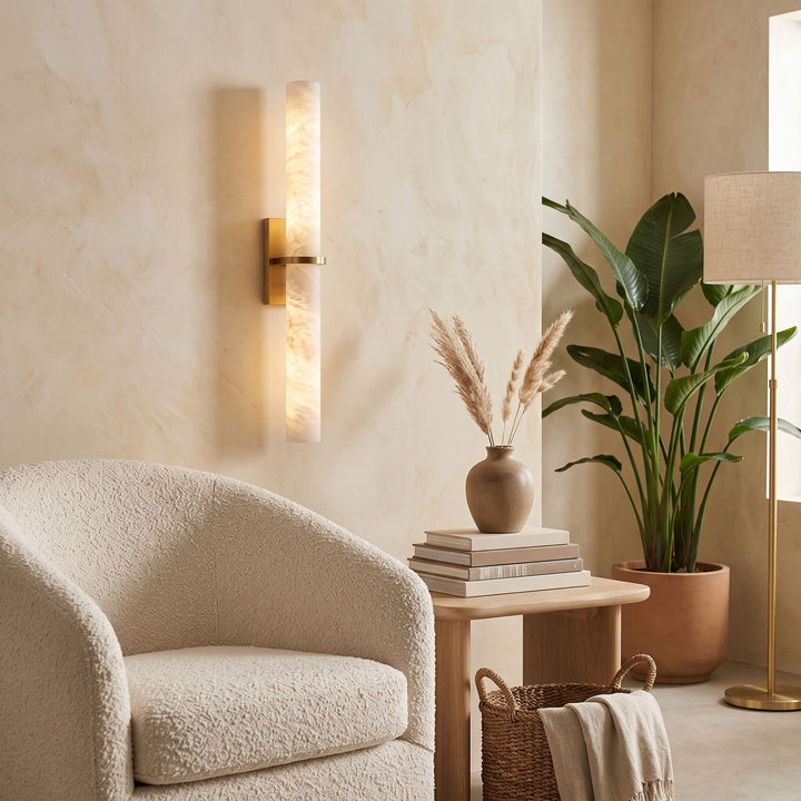 Aluna Alabaster Bar Wall Light - Vakkerlight