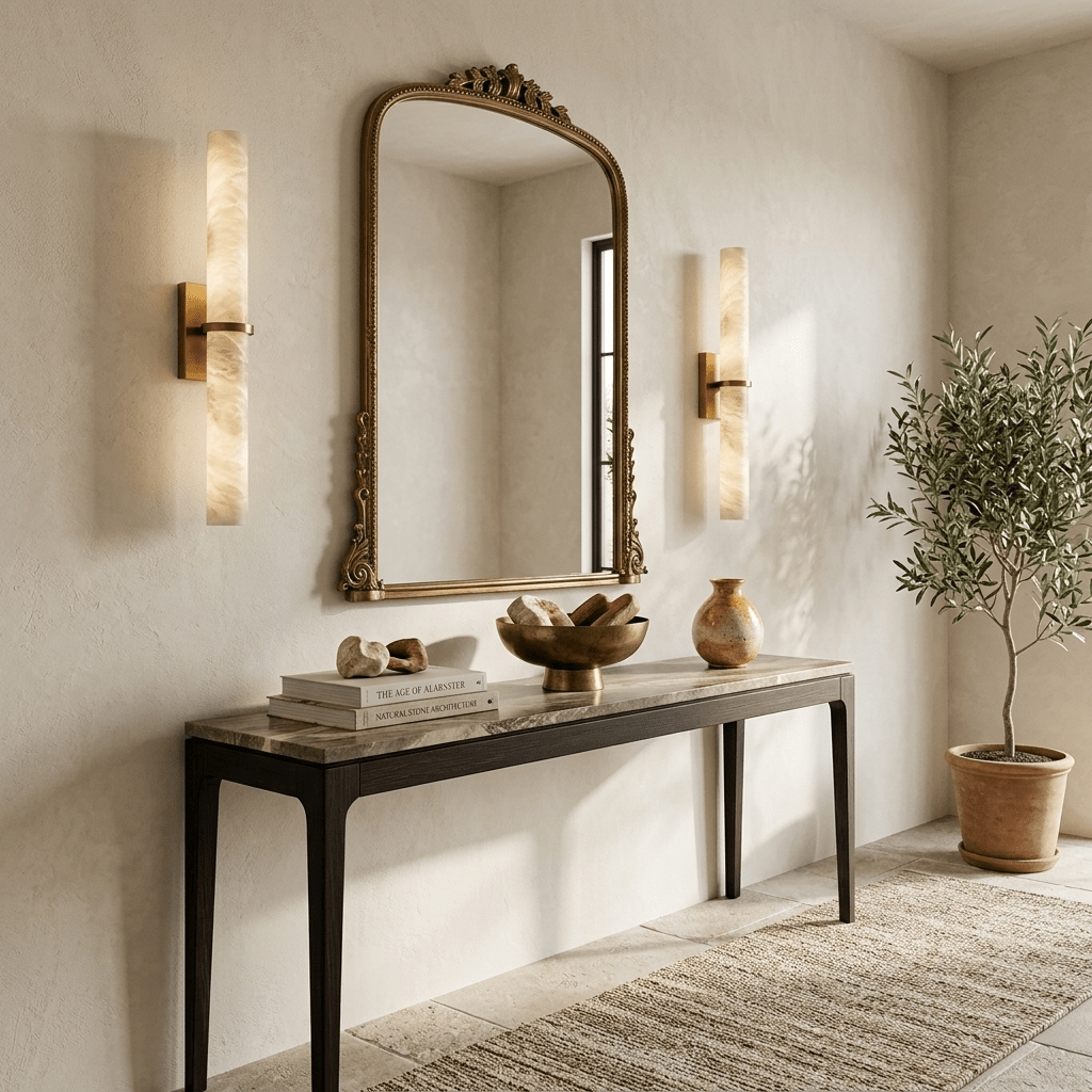 Aluna Alabaster Bar Wall Light - Vakkerlight