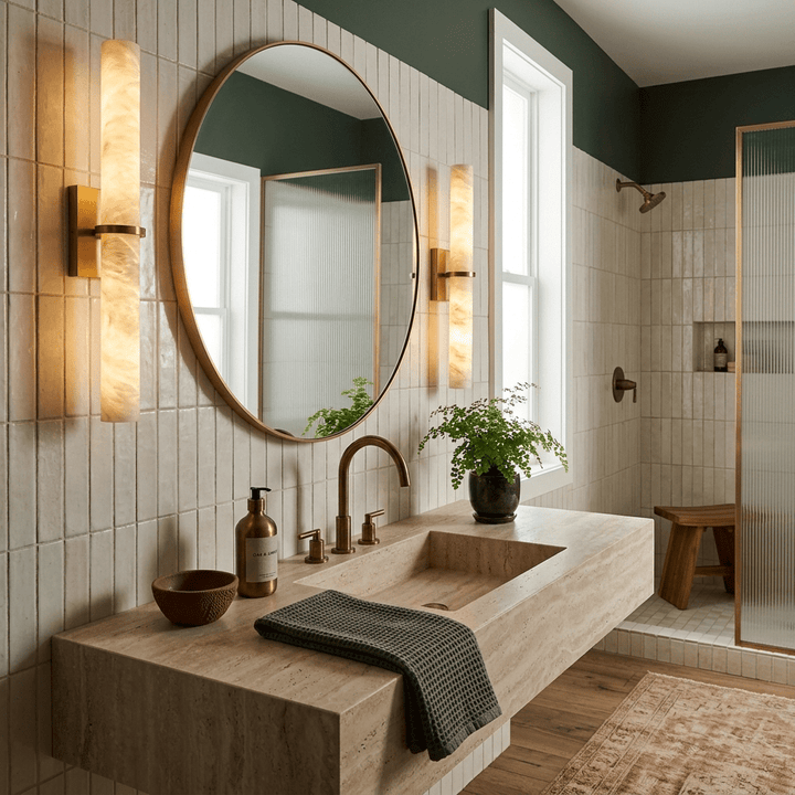 Aluna Alabaster Bar Wall Light - Vakkerlight