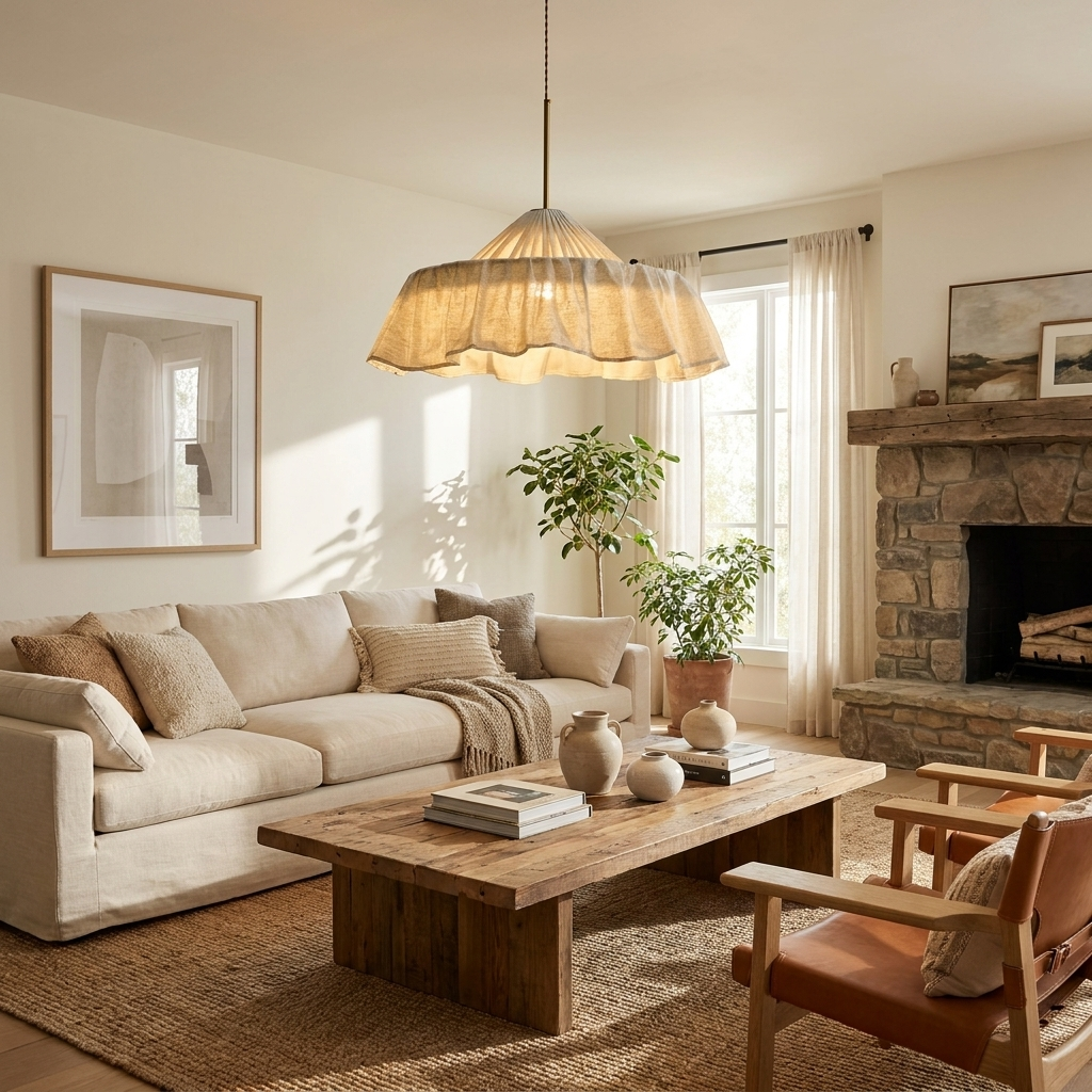 Alvise Linen Pendant Light