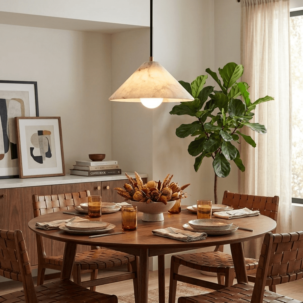 Amara Alabaster Cone Pendant Lamp - Vakkerlight
