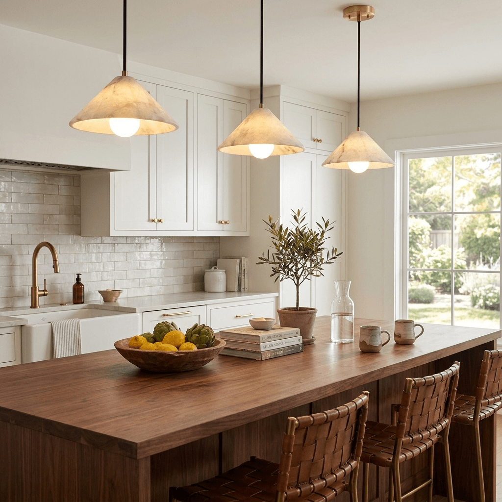 Amara Alabaster Cone Pendant Lamp - Vakkerlight