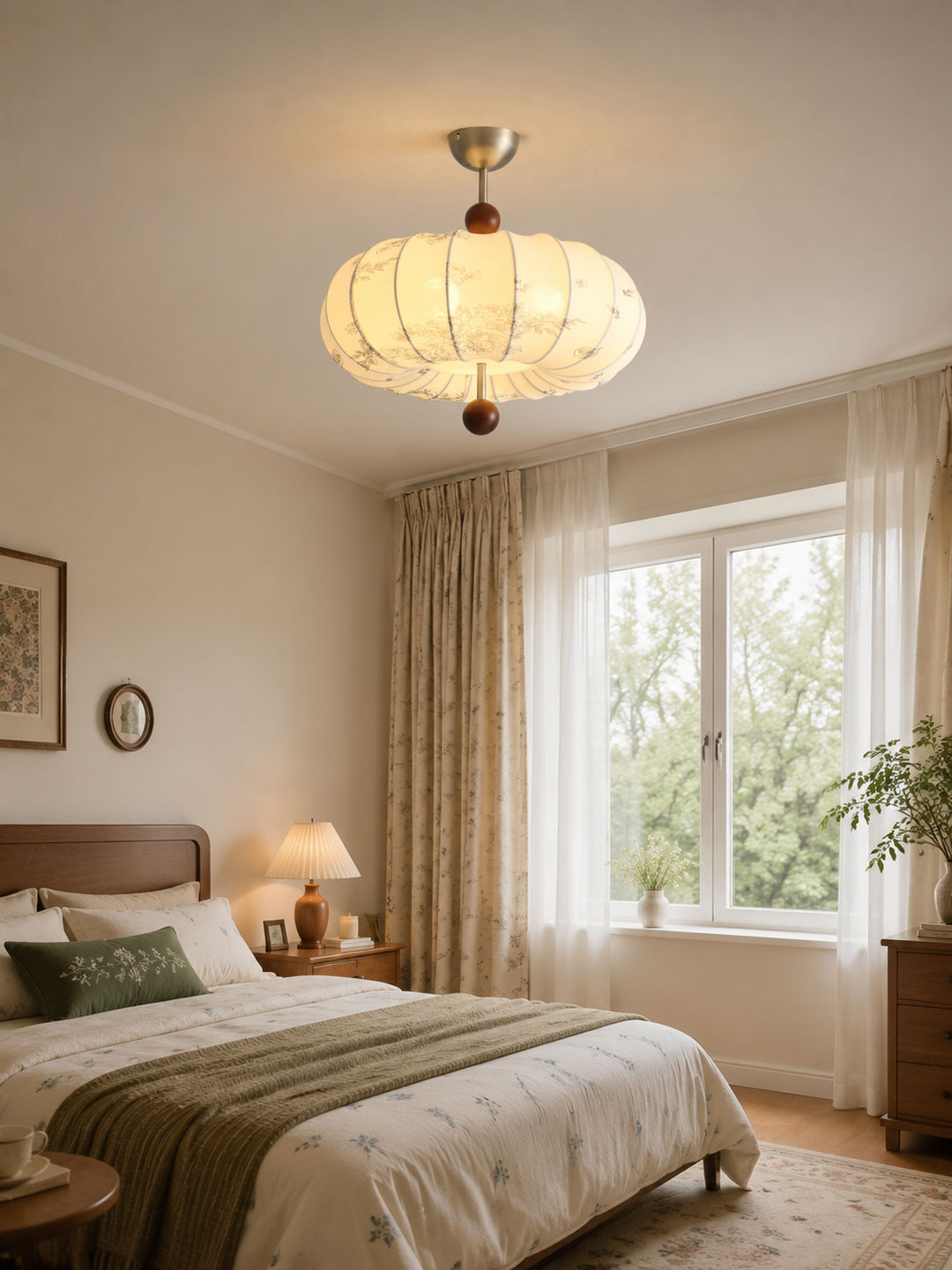 Amaya Fabric Lantern Pendant Light - Vakkerlight
