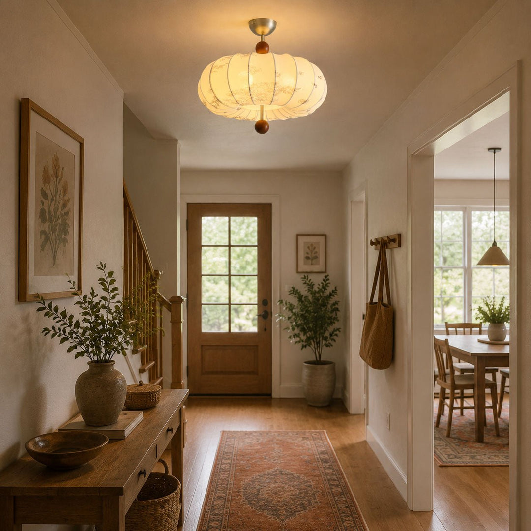 Amaya Fabric Lantern Pendant Light - Vakkerlight