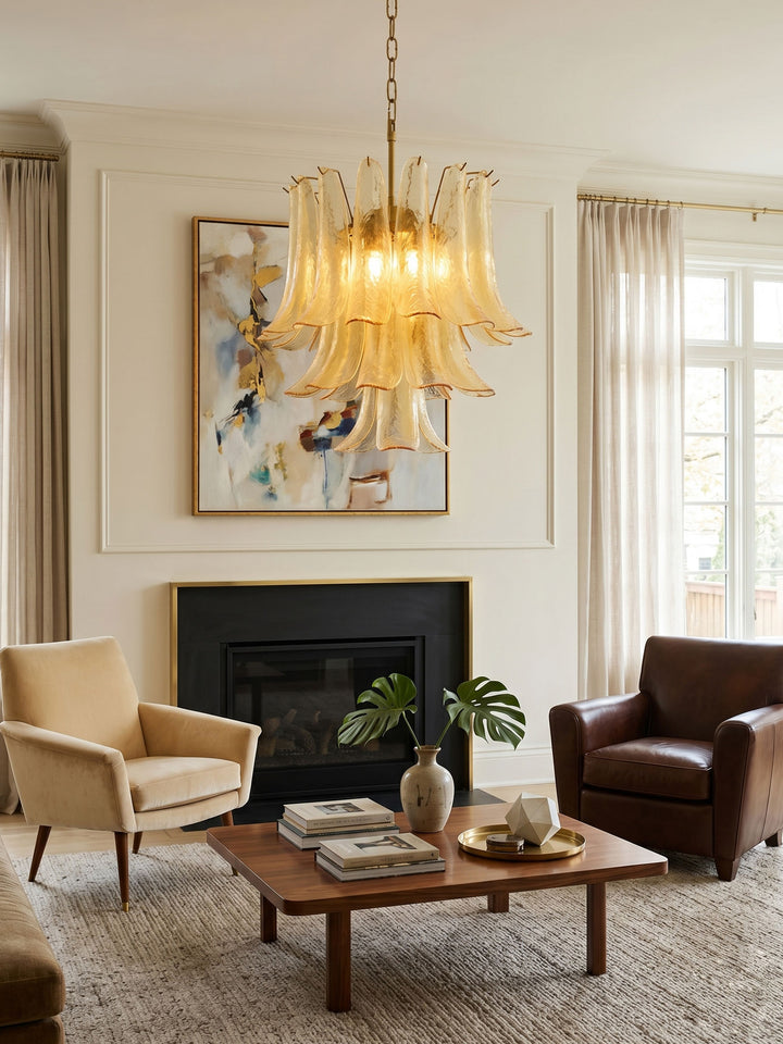Amber Cascade Glass Chandelier - Vakkerlight