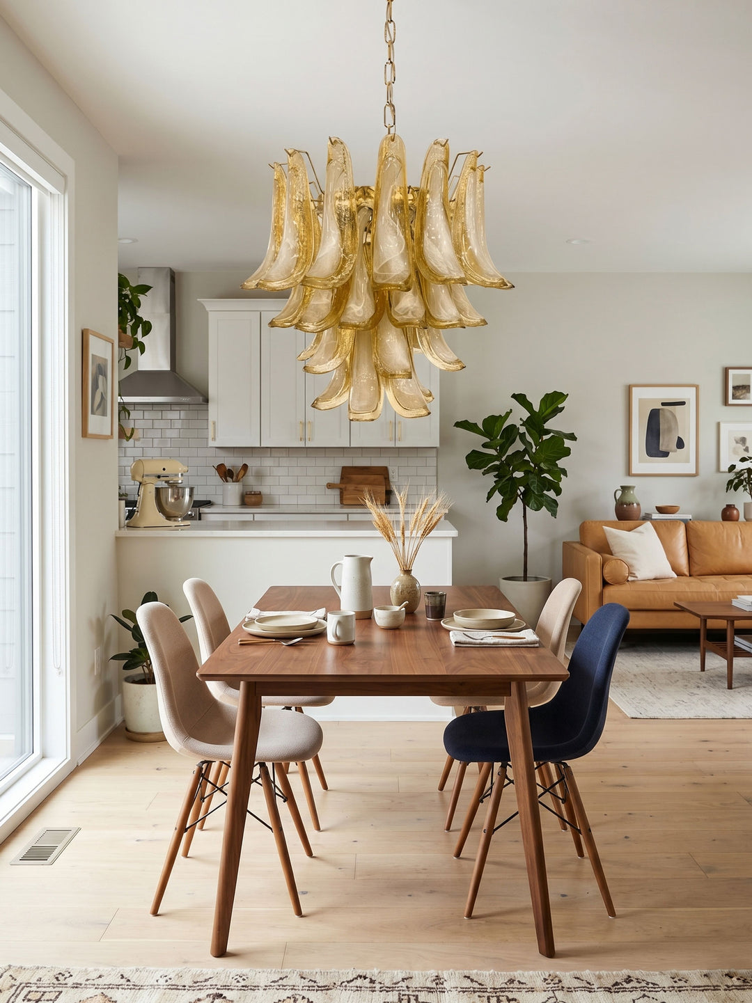 Amber Glass Petals Chandelier - Vakkerlight