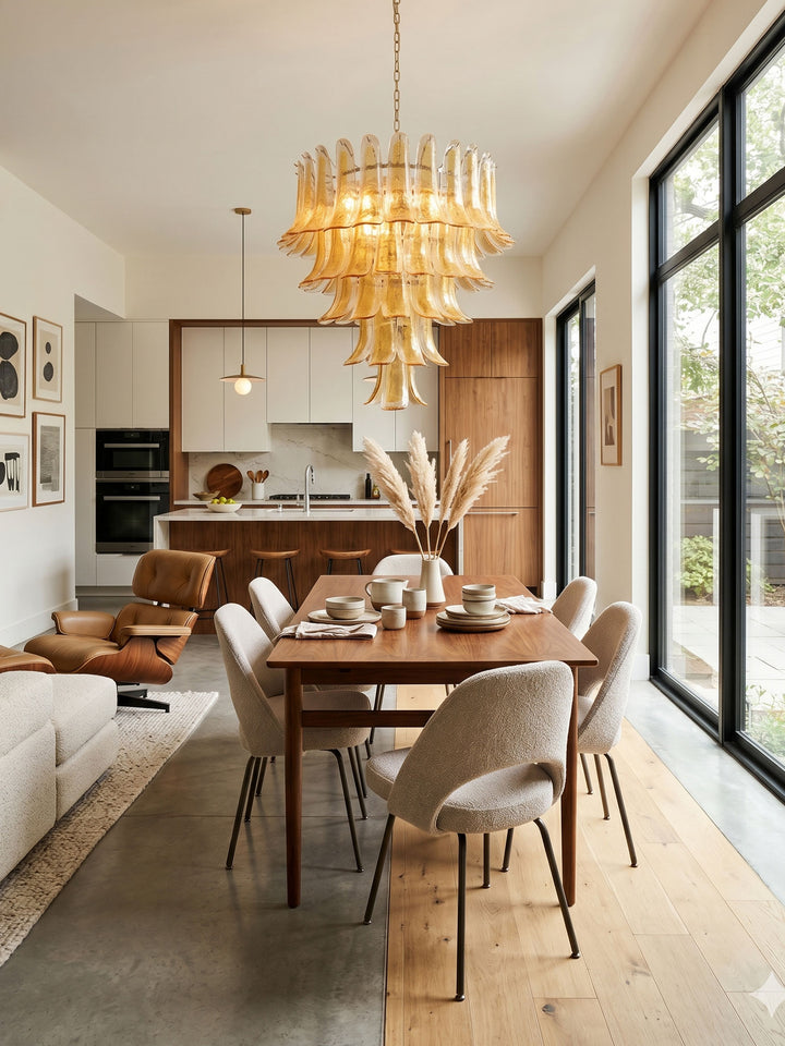 Amber Glass Petals Chandelier - Vakkerlight