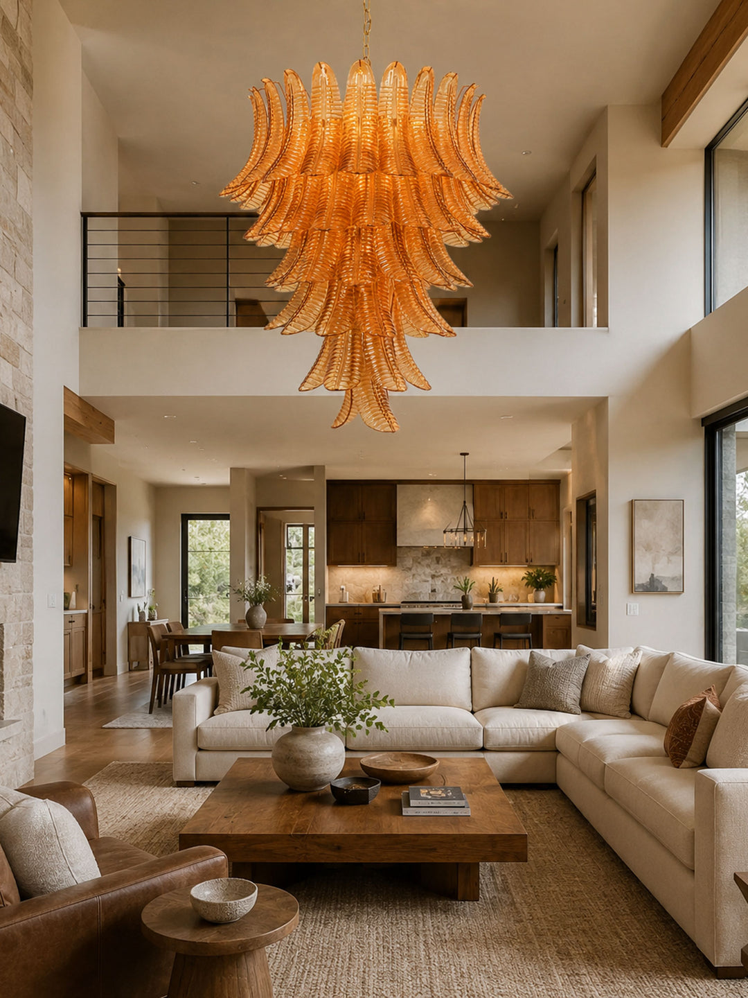 Amber Leaf Cascade Chandelier - Vakkerlight