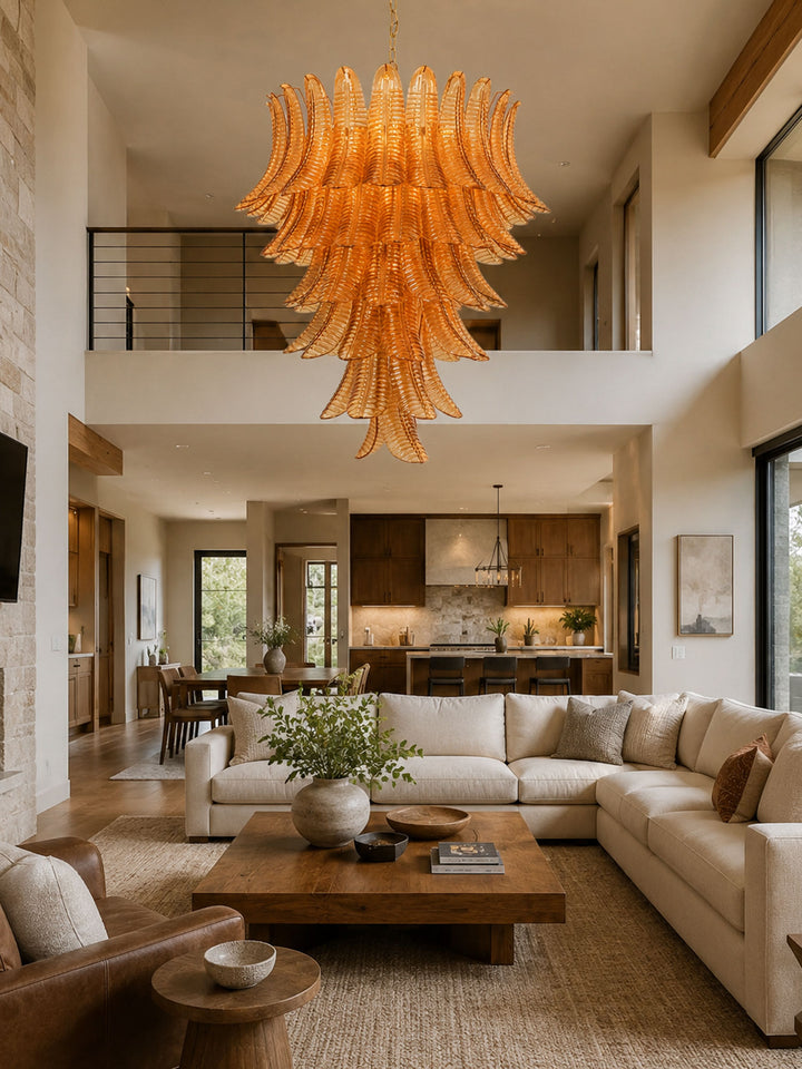 Amber Leaf Cascade Chandelier - Vakkerlight